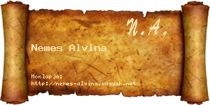 Nemes Alvina névjegykártya